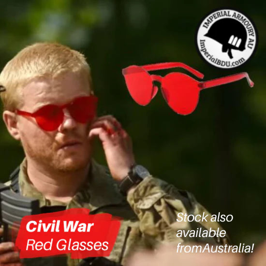 CIVIL WAR Movie Style Red Glasses -BUY 2 GET 1 FREE- Amear Red Sunglasses Int Shipping 🚚💨