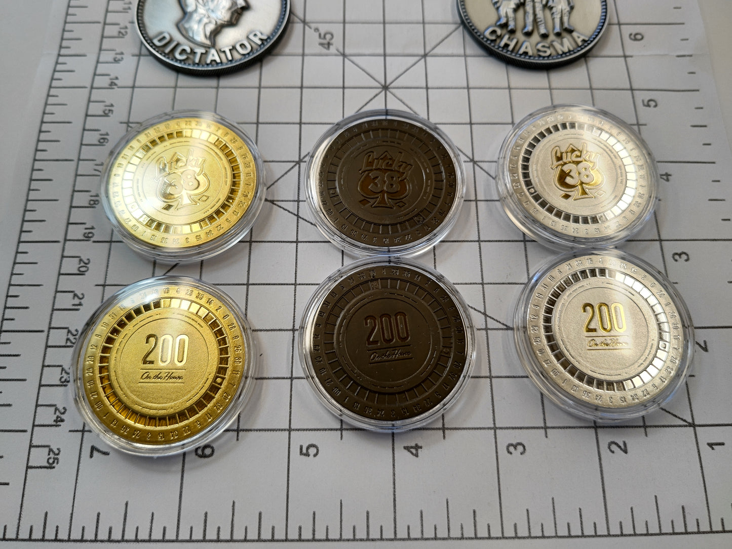 Fallout New Vegas Lucky 38 Dual Side Casino Chip / Challenge Coin (Set of 2 per order)