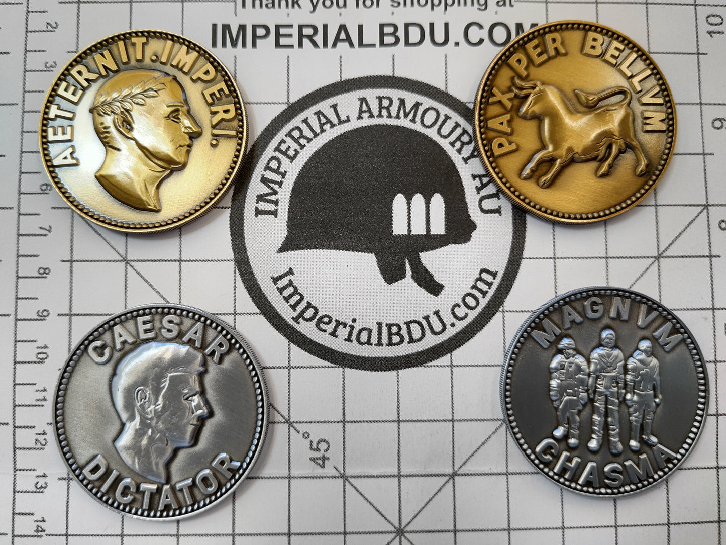 Fallout New Vegas FNV - Caesar Legion Denarius & Aureus Gold/Silver, deluxe high profile design