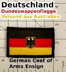 German National Flag Velcro Patch / Deutschland Bundesflagge / Dundeswappenflagge Klettverschluss
