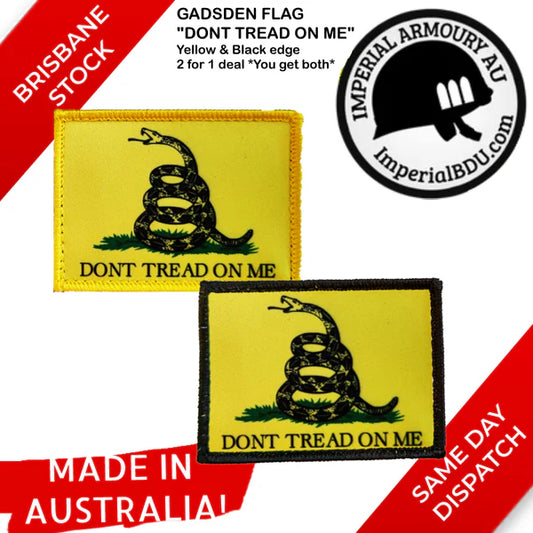 Gadsden Flag "DONT TREAD ON ME" Velcro Patch x2 Value Pack - FREE SHIP