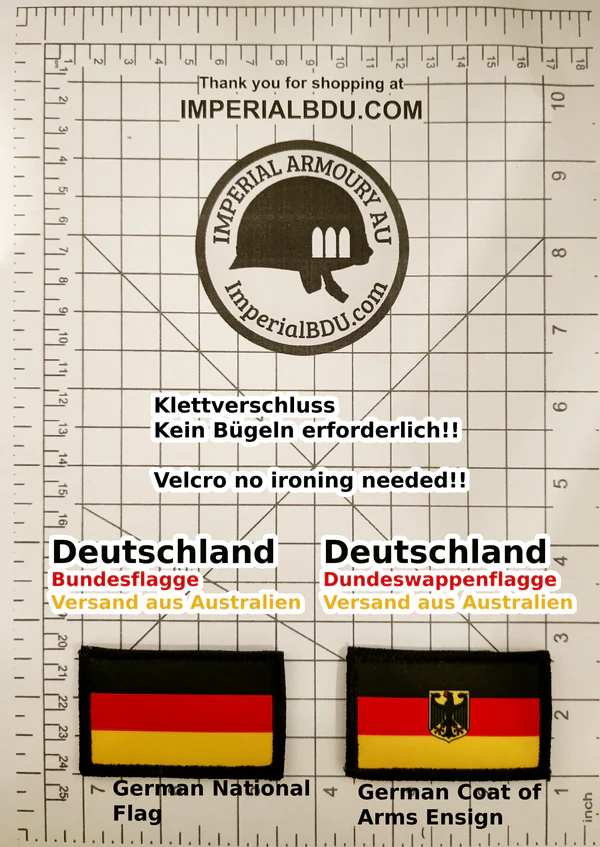 German National Flag Velcro Patch / Deutschland Bundesflagge / Dundeswappenflagge Klettverschluss