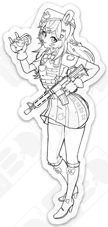 Loli God Requiem / Pipkin Commando Fridge Magnet (4¾ inch / 12 cm)