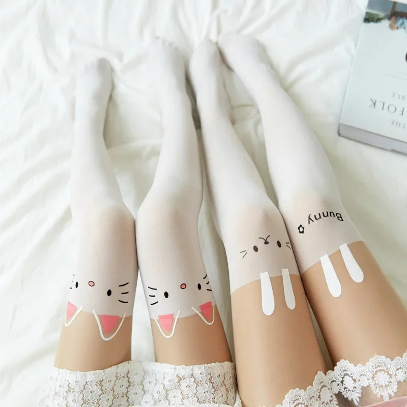 Anime Overknee Socks Sailor Cosplay Lolita Socks Cat Cute Girl Cartoon Tight Leggings Stockings