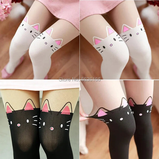 Anime Overknee Socks Sailor Cosplay Lolita Socks Cat Cute Girl Cartoon Tight Leggings Stockings