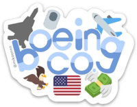 Military Industrial Complex V-tuber Logo Stickers, Boeing, Lockheed Martin, General Dynamics and Raytheon (FREE SHIPPING)