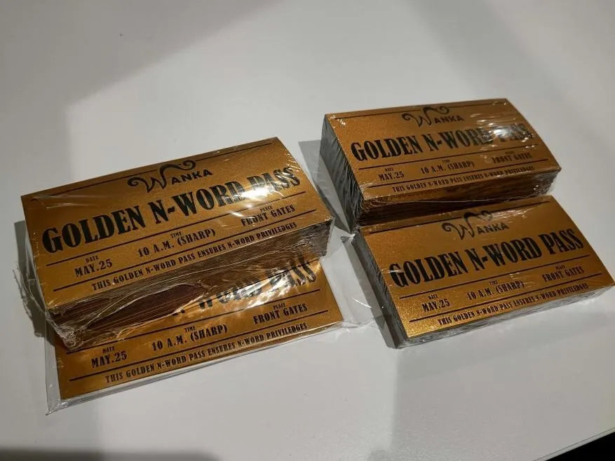 2X Golden N-Word Pass - Halloween Joke Gift Item - International Free Shipping